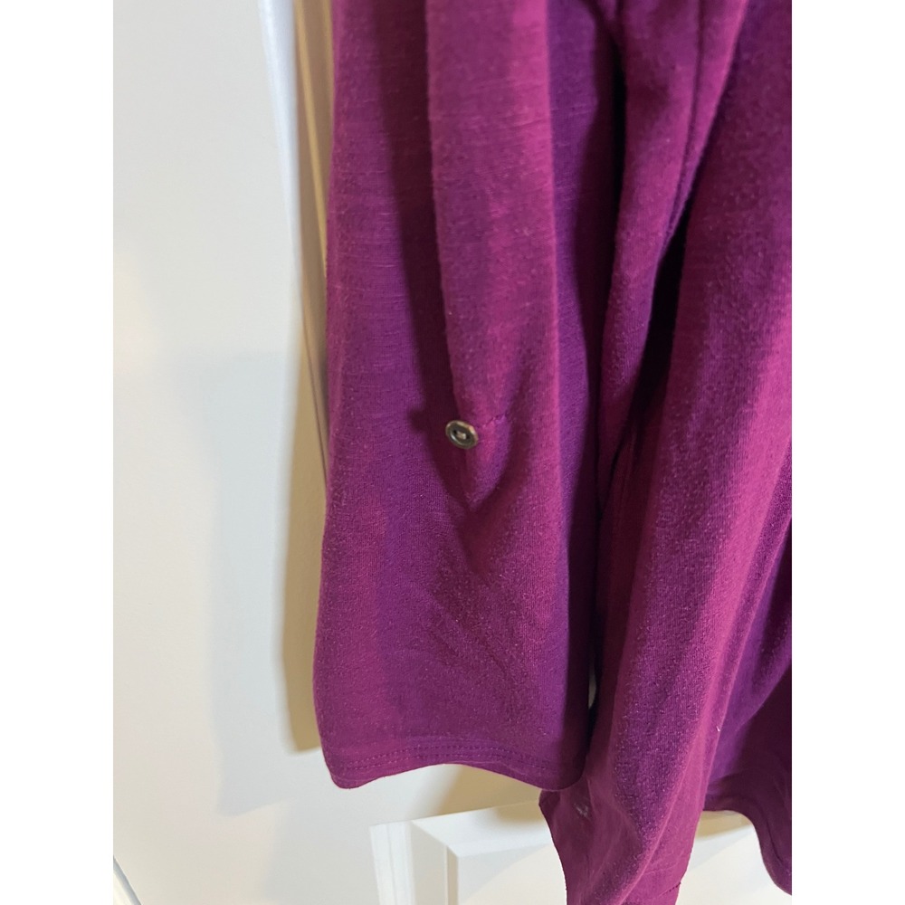 Faded Glory Womens Henley Pintuck Pleated Slub Knit Top Purple 2X - Picture 2 of 6